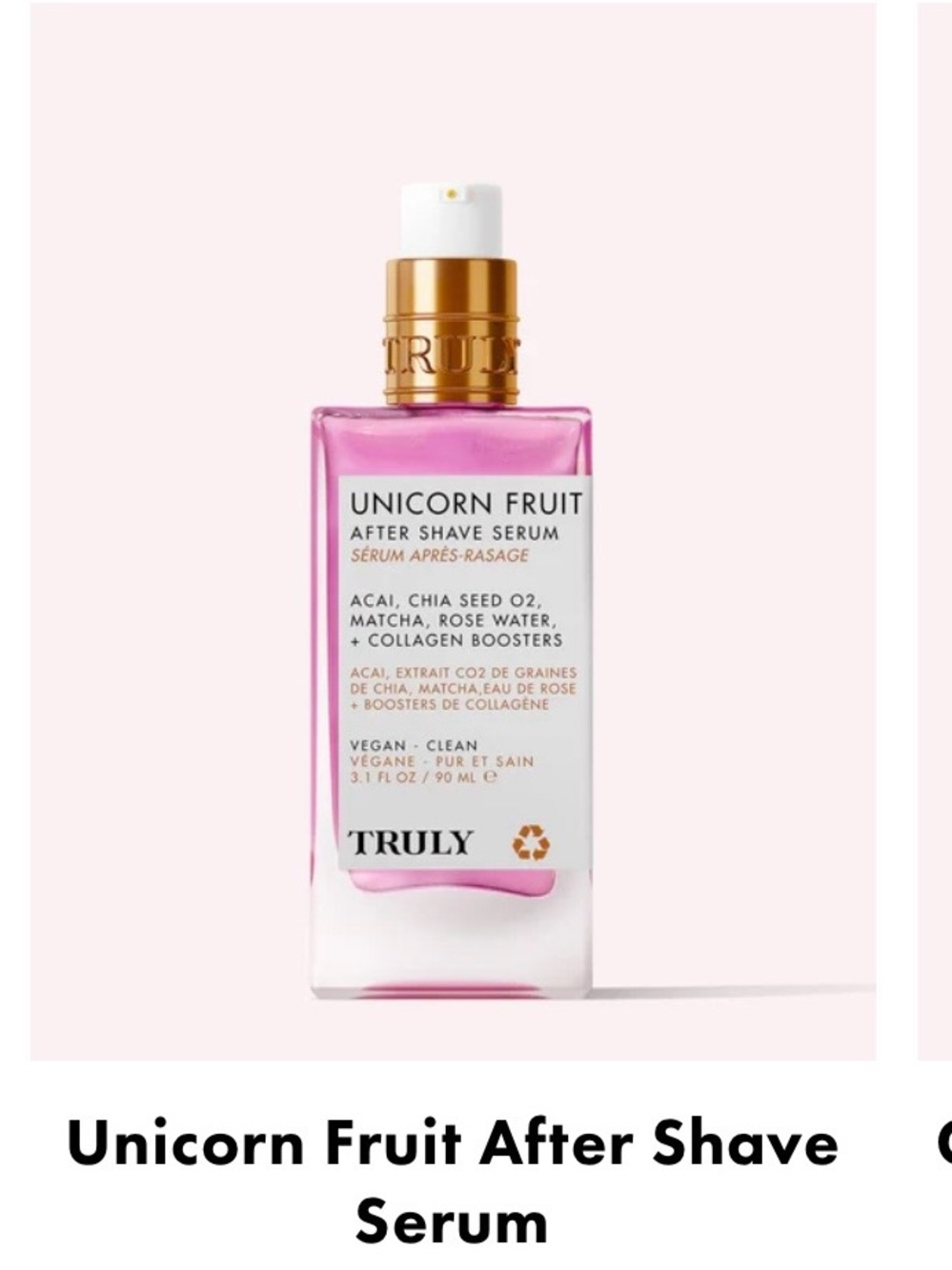 TRULY Unicorn Fruit After Shave Serum - Pink & Gold